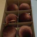 HyDren 6 Pcs Velvet Christmas Ball Ornaments 4 Inches Large Flocked Christmas Tree Hanging Ornaments Shatterproof Xmas Bulbs for Home Xmas Tree Party Decor(Dark Brown)