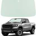 Cooling Car Windshield Sun Shade for RAM 1500 2011-2026, Green and Beige | 99% UV Protection and Heat Insulation, Storage Bag Included, Helps Keep the Parked Interior Cooler, Front Window Coverage