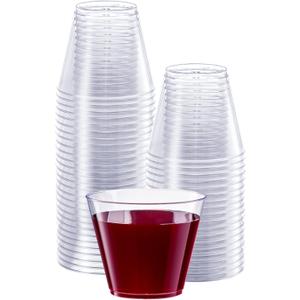 SETUP 9 oz Clear Hard Plastic Shot Glasses [100 Count] Small Disposable Shot Cups for Cocktails & Parties