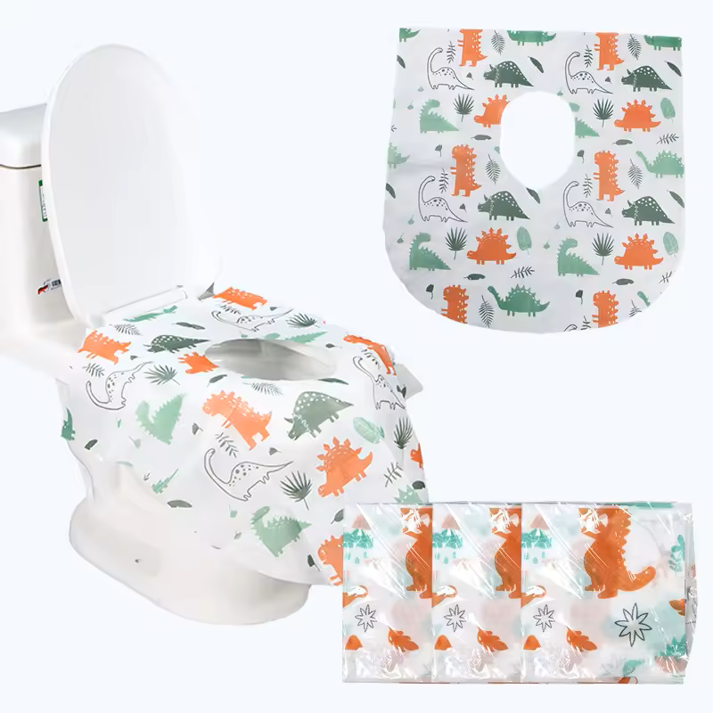 Toilet Seat Covers Disposable - 20 Pack - Waterproof, Ideal for Kids and Adults  Extra Large, Individually Wrapped for Travel, Toddlers Potty Training in Public Restrooms (Dinosaurs, 20)