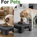 Non-Slip Step Stool for Adults & Seniors  3.4" Low Profile Wide Platform 600lbs Capacity  6 Stability Feet Bed Step for High Beds, Bath & Car  Portable with Handles, Black