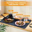 Saker Food Warming Mat,Electric Warming Tray for Food, Adjustable Heating Mat for Countertop with 3 Temperature Settings & Child Lock, Portable Foldable Food Warmer for Party, Buffet, Daily Use (1 Pack)