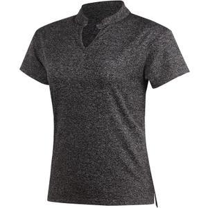 Women Golf Tennis Shirts,Athletic Women T-Shirts V-Neck Tops Short Sleeve Collarless Shirts (Gray, L)