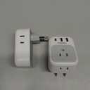 2 Pack European Plug Adapter USB C, TESSAN US to Europe Adapter 4 Outlets 3 USB Charger, Type C International Power Adaptor to Italy Spain France Portugal Iceland Germany, Europe Travel Essentials
