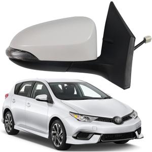 Side Mirror Car Door Mirror Fits for Toyota COROLLA 2014-2018 Right Passenger Side | Power Adjustable Glass | Heated Glass | Paint to Match |Replace Partslink TO1321295 | WHITE (RH)
