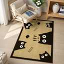 Brown Porch Doormat Entryway rug-3x5, Farmhouse Animal Cat Waterproof Outdoor Rugs for Entrance Kitchen Balcony, Outside Non-Slip Low Pile Washable Door Mat, Stain & Oil Resistant Throw Rug