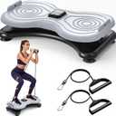 Waist Twister Machine with LCD DisplayNoiseless Ab Workout Board and Resistance BandsSlim Waist Machine with Anti-Slip, Home Gym Equipment for Women & Men
