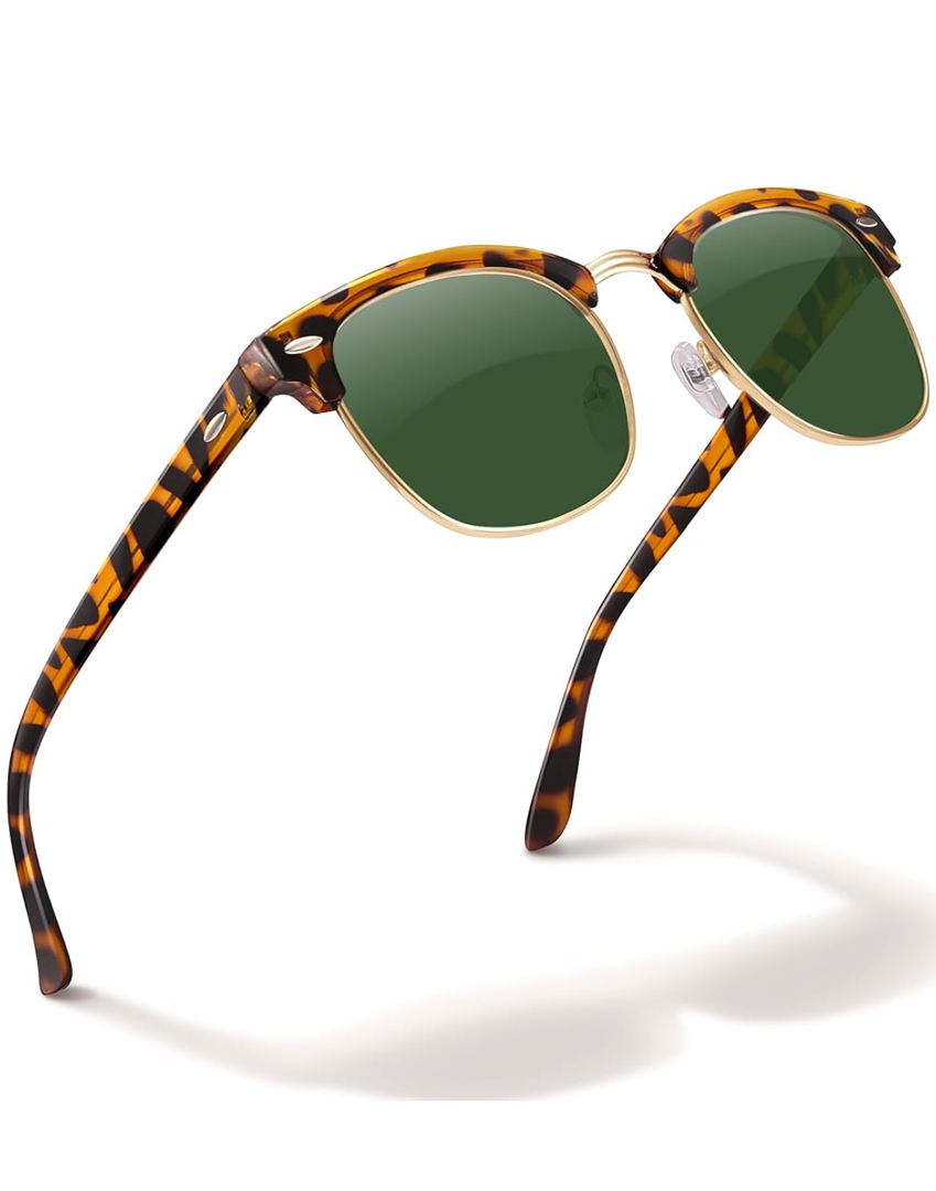 livho Rimless Trendy Polarized Sunglasses Men Women, Retro Sun Glasses for Men Women 2025, Semi Rimless UV Protection Shades