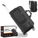 Pakvoke Convertible Rolling Garment Duffle Bag for Travel - Large Capacity with Wheels, Shoe Compartment & Back Strap, Ideal for Business Trips, Weddings, and Weekenders