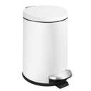 TIPGO Small Trash Can with Lid Soft Close, 4.5 Liters / 1.2 Gallon Bathroom Garbage Can, Mini Step Trash Bin, Stainless Steel Wastebasket for Bathroom, Bedroom, Office (White)