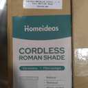 HOMEIDEAS 100% Natural Cordless Roman Shades for Indoor Windows, Light Filtering Window Treatment, Farmhouse No Drill Blinds for Kitchen, Living，Dinning Room, 1 Piece, W28 X L60, Beige