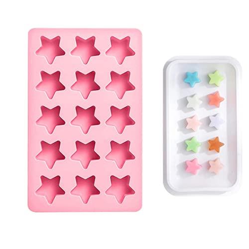 Cute Ice Cube Trays Silicone Chocolate Mold Wax Melt Molds Easy Release Ice Trays Non-Stick Chocolate Soap Pudding Jello Star Ice Cube Tray (Star)