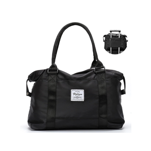 LANBX Travel Gym Bag for Women, Tote Bag Carry on Luggage Sport Duffle Weekender Overnight Bags with Wet Pocket (Black)