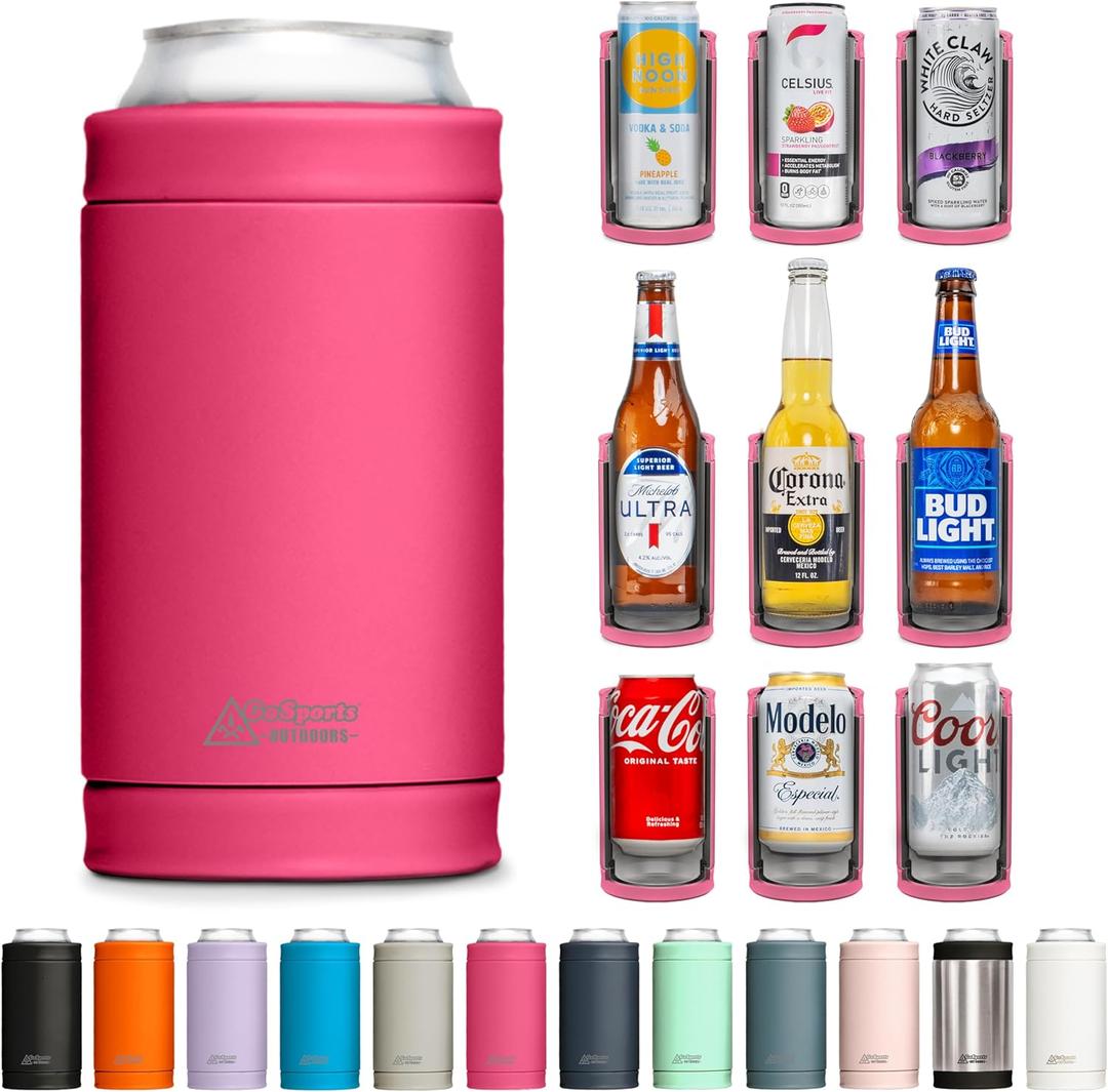 3 in 1 Insulated Can Cooler - 15+ Colors - Universal Size for 12 oz Cans, Slim Cans, and Bottles (Magenta) 3 in 1 Insulated Can Cooler - 15+ Colors - Universal Size for 12 oz Cans, Slim Cans, and Bottles (Magenta)