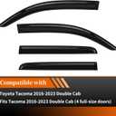 4Pcs Window Rain Guards Outside Tape-On Mount Vent Deflectors Visors