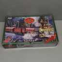 Christmas Train Set for around under The Tree, Electric Christmas Tree Train with Remote Sound Smoke Light, Steam Locomotive Xmas Christmas Train Toy Gift for Kids Boy Girl, Glowing Passenger Carriage