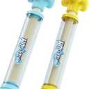 Firework Water Gun, Couples Romantic Firework Style Water Guns, Bulk High Pressure Pull-Out Waterguns for Bathing,Pool,Party Entertainment (2pcs) (2pc-blue + Yellow)