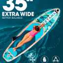 CETANA 11'635" Extra Wide Stand Up Paddle Board for Adults & Youth, 400lb Capacity Inflatable Paddle Board, Sup for 2+1 Person with Removable US Fin, 100L Backpack, Floating Paddle, Safety Leash
