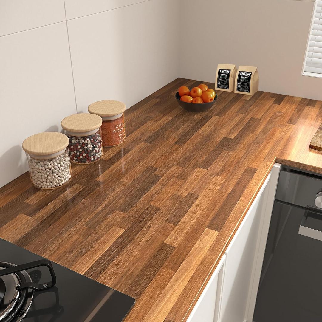 LACHEERY Dark Brown Butcher Block Countertop Peel and Stick 36"x160" Wood Contact Paper Peel and Stick Countertop Vinyl Wrap Waterproof Wood Wallpaper for Bathroom Countertops Desk Table Top Covering LACHEERY Dark Brown Butcher Block Countertop Peel and Stick 36"x160" Wood Contact Paper Peel and Stick Countertop Vinyl Wrap Waterproof Wood Wallpaper for Bathroom Countertops Desk Table Top Covering