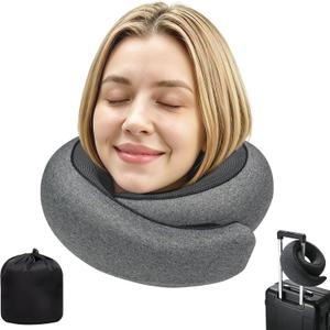 Travel Pillow, Neck Pillow for Airplane, Ergonomic Memory Foam Travel Neck Pillow for Airplanes, Comfortable Flight Pillow for Long Flights & Sleeping
