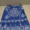 RoseSeek Women's Floral Boho Flowy Mini Cami Dress Ruffle Hem Spaghetti Strap Vacation Tank Dresses (Blue, M)