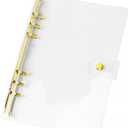 NatSumeBasics Clear A5 Binder Cover Gold 6-Ring 6.7"x9.2" Folders Refillable Soft Notebook Shell Protector 6"x8" Inner Accessories Supplies (Gold A5 Binder)