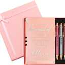  Employee Appreciation Gift Leather Journal Notebook 3 Ballpoint Pens with Box Graduation Thank You Gift for Nurse Coworker Teacher Social Worker Employee Volunteer(Rose Gold)