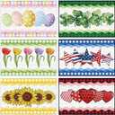 Drydiet 6 Pcs Summer Gnome Doormat Sunflower Doormat Spring Holiday Welcome Mat 4th of July Door Mat Patriotic Gnome Decorative for Outdoor Indoor Entrance Decor(Cute)