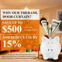 MAGZO Magnetic Thermal Insulated Door Curtain with Perspective Window, 48" x 80", Made of Oxford&Cotton, Weatherproofing Insulation Cover Blanket for Winter/Standard Entry Doors, Keep Cold Out, Grey (Gray)