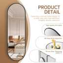 Hasipu 47 x 16 in Arched Over-The-Door Full-Length Mirror, Tempered Glass, Aluminum Frame Black