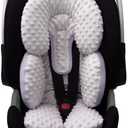 Pro Goleem Infant Car Seat Head Neck Body Support, Ultra-Soft Minky and Microfiber Newborn Car Seat Insert, Perfect for Car Seat, Stroller, 2-in-1 Reversible, for Boys and Girls, Gray (Grey)