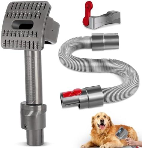 ACCTDLF Groom Tool for Dyson Pet dog Attachment Brush compatible with Dyson V7 V8 V10 V11 V15 Vacuum Cleaners,with Trigger Lock & Extended Vacuum Hose