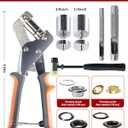 Stainless Steel Grommet Kit (3/8 and 1/4) Includes a Hammer and Bag and 200 10mm and 300 6mm Grommets. Eyelet and Grommet Tool Kit for DIY Tarp Leather Ring Repair and Installation.