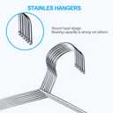 TIMMY Clothes Hangers 50 Pack Heavy Duty Stainless Steel Metal Hangers-16.5 Inch Ultra Thin Space Saving (Sliver)