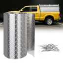 Diamond Plate Aluminum Sheet 0.045" with Rivets,3003-H22 Non-Slip for RV Floor,Truck Bed & Boat(24'' x 94.5'')
