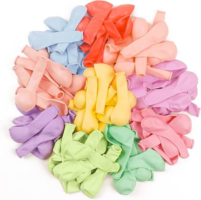 PartyWoo Pastel Balloons 100pcs 5 Inch Pastel Rainbow Latex Balloons for Baby Shower Gender Reveal Engagement Bachelorette Easter Bridal Shower Anniversary Retirement Birthday Party Decorations