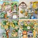 Daidle Wild One Birthday Decorations, 1st Birthday Decorations for Boy or Girl, Photo Banner, Balloon Box, Balloons Garland, High Chair Banner, Jungle Theme Safari Party Backdrop for Boys & Girls