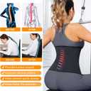 LEINIDINA Womens Waist Trainer Corset with Zipper Sweat Waist Trimmer for Women Workout Belt Corset Shapewear (Black, L)