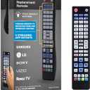 UltraPro Backlit One Touch Instant Pairing Replacement Remote Pre-Programmed for Samsung, Sony, LG, Vizio, Roku TV 2 Device 80830, Black