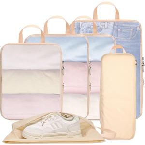 Cambond Compression Packing Cubes for Travel - Lightweight Expandable Travel Bags Luggage Organizers Travel Essentials Compression Cubes for Travel Space Saver for Carry on Suitcases Organizer