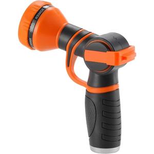 Giraffe Tools Garden Hose Nozzle 9 Adjustable Spray Modes Water Gun for Garden Hose Reel, Car Washing, Watering, Dog Washing PRO Model (black and orange)