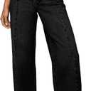 Sidefeel Women's Wide Leg Jeans High Waisted Stretchy Baggy Front Seam Denim Pants 1