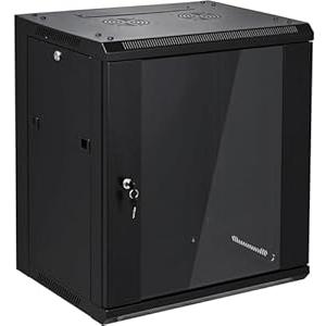 12U Wall Mount Server Cabinet Network Rack Enclosure Locking Glass Door by NETECABLE Glass