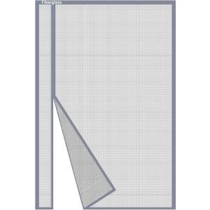 Side Opening Magnetic Screen Door in Fiberglass 38x99inch, Grey - Thicken Mesh Screen Magnetic Closure Keep Bugs Out, Reversible for Left/Right Door