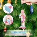 IMIKEYA Christmas Nutcracker Figure: 4PCS Wooden Nutcracker Hanging Christmas Nutcrackers Ornament Decoration Nutcrackers Ornament Xmas Decor Xmas Tree Ornaments Set