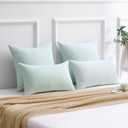 FUTEI Blue Decorative Throw Pillow Covers 26x26 Inch Set of 2,Soft Chenille Jacquard Geometric Pattern Euro Pillow Shams,Modern Home Decor for Couch Bed Living Room