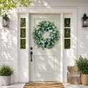 Eucalyptus Wreath for Front Door, COLORSPEC 24 Inch Eucalyptus Wreath with Olive Leaves and Berries All Year Round, Handmade Green Spring Summer Wreaths for Front Door Indoor Outdoor Wedding Holiday