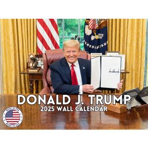 2025 Donald J Trump Wall Calendar | MAGA Presidential 12-Month Wall Calendar | Made in the USA Trump Calendar 2025 | Holiday Gift | 12" x 18" Opened