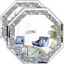 XIHACTY 1 Piece Wall Mirrors Octagon, Crush Diamond Mirrors Wall Decor, Silver Decorative Mirrors for Living Room Decor, Bedroom, Bathroom. (12”x12”)