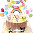 16Pcs Cute Anime Cake Topper Set, Anime Theme Party Decoration Supplies, Gift for Anime Friends